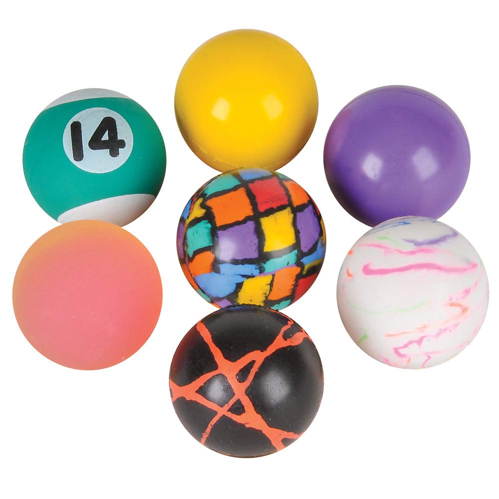 Bouncy Balls in Bulk - (1inch/27mm) Hi Bounce Ball Variety Assortment Mix, Colorful and Small Rubber Bouncing Balls for Kids Game Prizes, Party Favors and Vending Machines